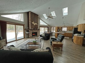 Smart TV, fireplace, computer monitors - Pet-Friendly Riverfront Cabin on 5 Acres with Fast Wi-Fi in Central U.P.. (Escanaba)