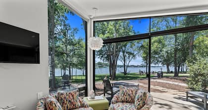 Modern Lakeside Cottage on Three-Acres w/ Pickleball Court, Pool/Hot Tub & More!