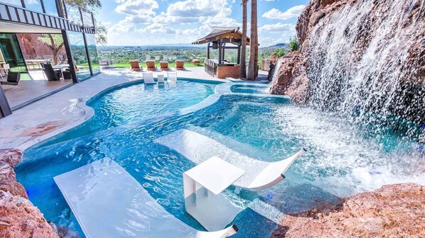 Outdoor pool, a heated pool