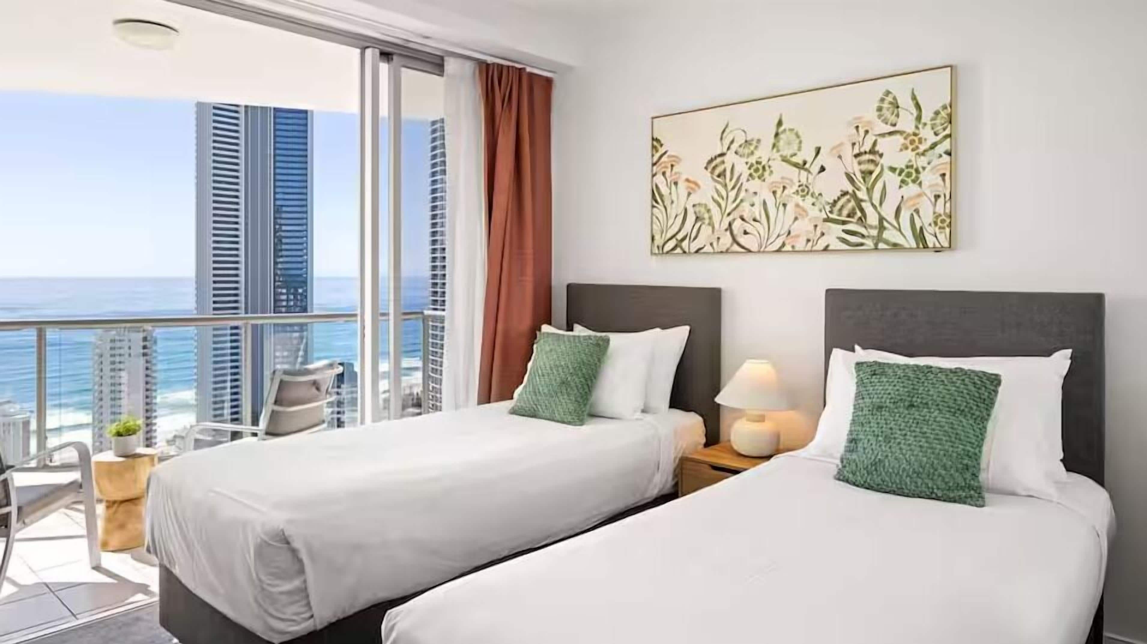 Appartement, 2 chambres, vue océan | Literie de qualité supérieure, décoration personnalisée