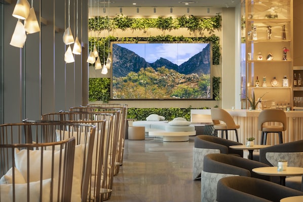 Bar en la azotea, con mesas al aire libre, abre todos los días