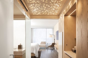 In-room safe, desk, laptop workspace, blackout drapes at The Westin Tempe