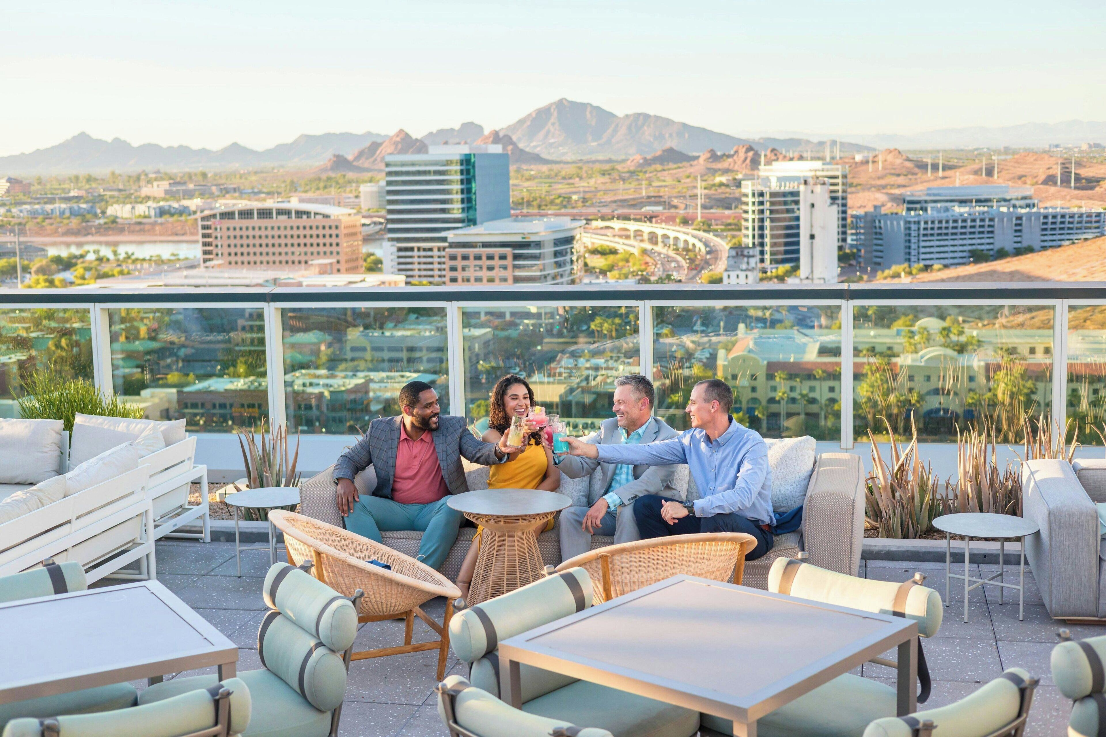 Rooftop bar, alfresco dining, open daily