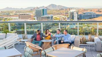 Rooftop bar, alfresco dining, open daily