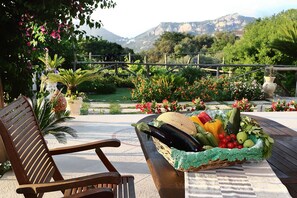 屋外ダイニングエリア