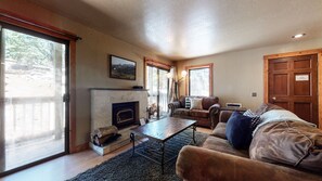 Fireplace, DVD player