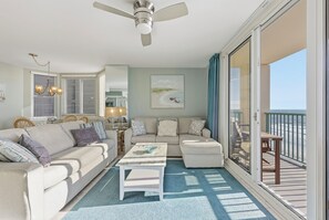 TV - 3BR Oceanfront Corner Unit - Indoor Pool - 2 Oceanfront Balconies (North Myrtle Beach)