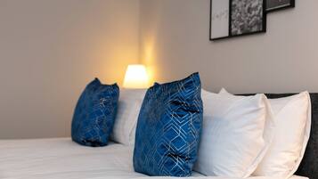 1 bedroom, premium bedding, iron/ironing board, travel cot