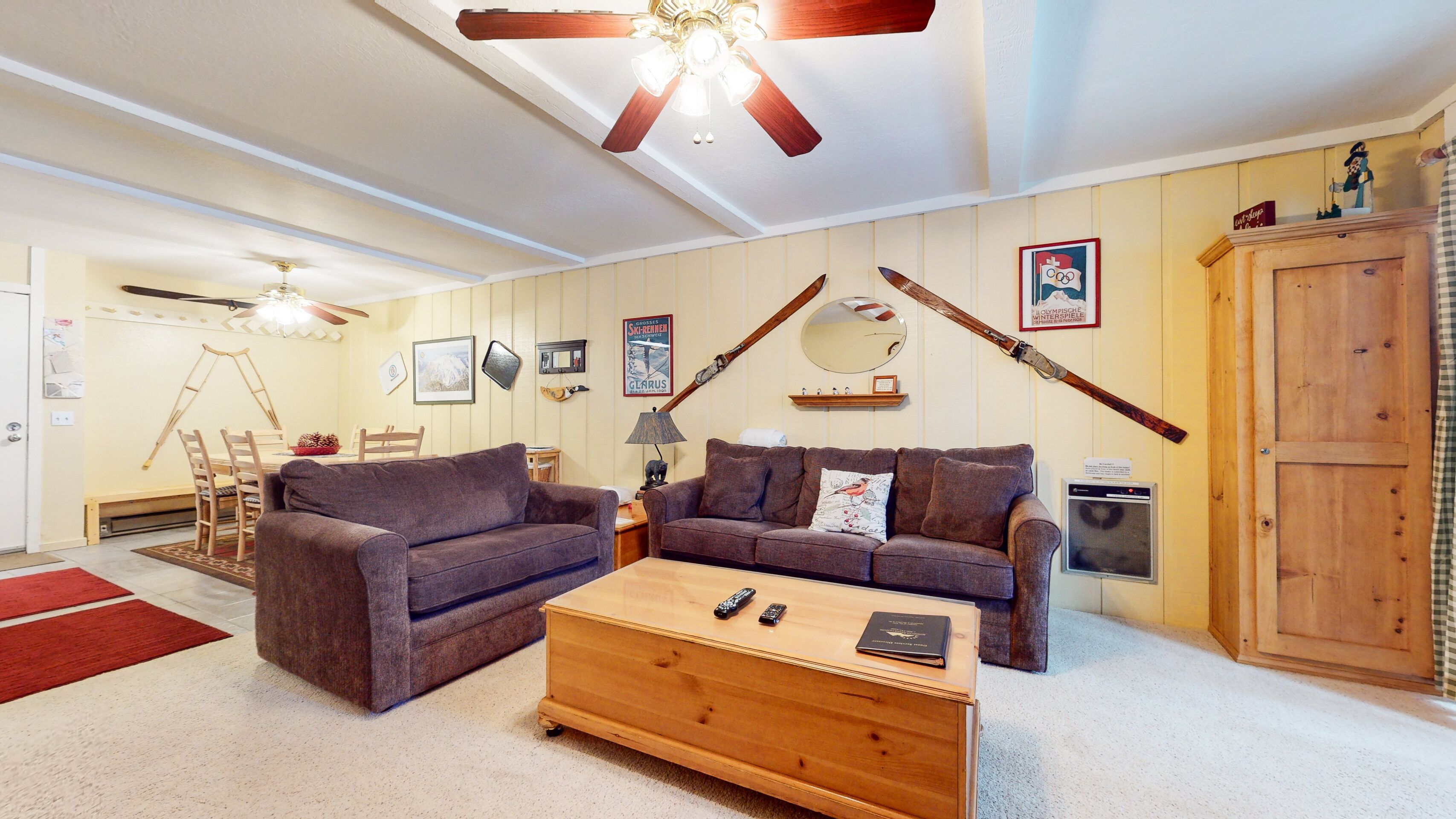 Fireplace, DVD player