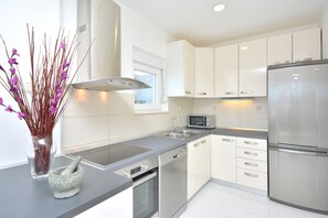 Kühlschrank, Mikrowelle, Ofen, Herdplatte