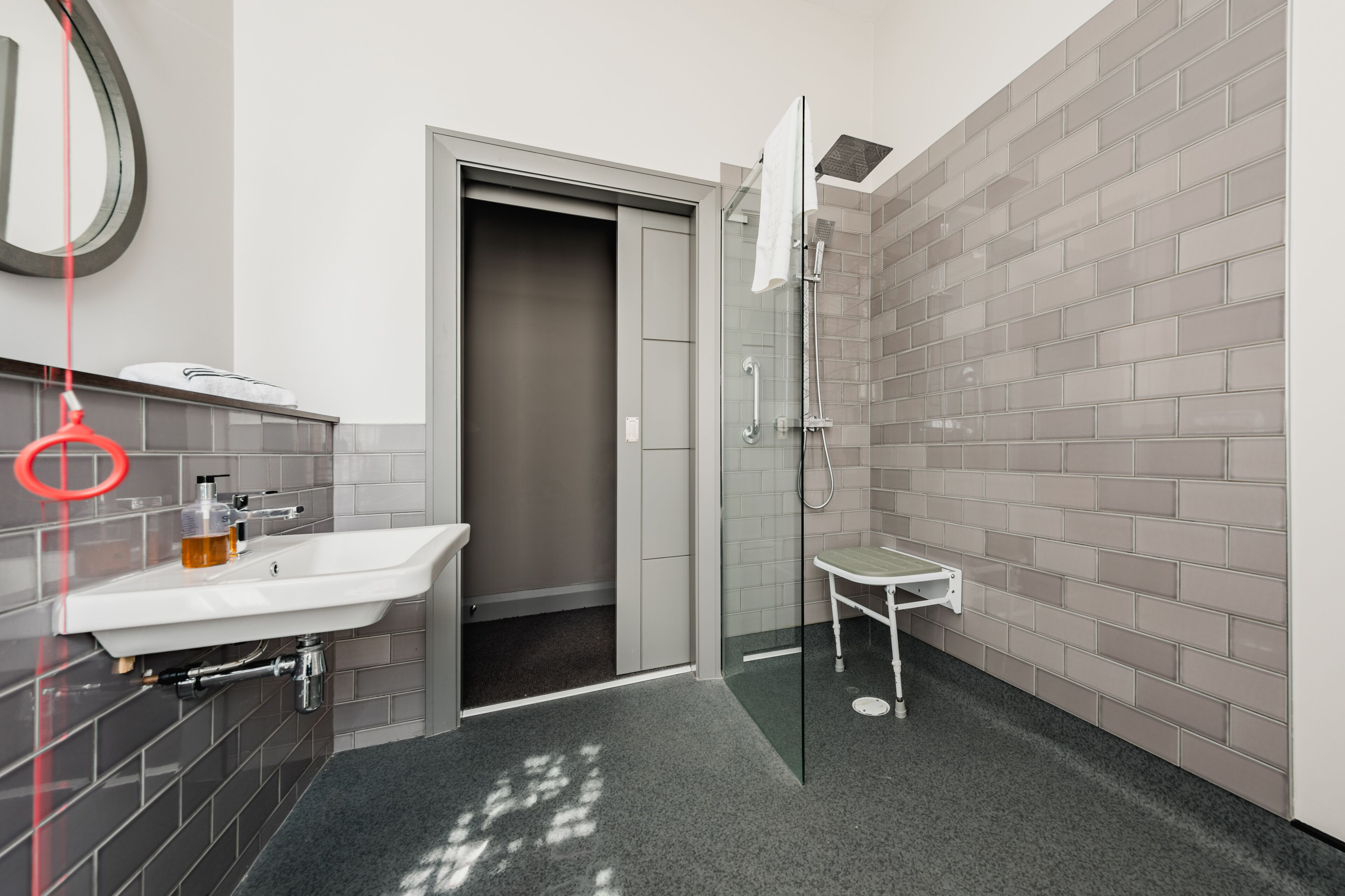 comfort double room | bathroom | shower, rainfall showerhead, hair dryer, towels