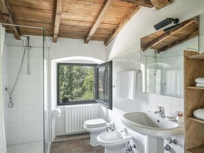 Dusche, Haartrockner, Bidet, Handtücher