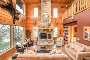 Smart TV, fireplace, table football, ping pong