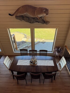 Dining - The Gathering Lodge is a relaxing, private log house with a stunning view.  (Fergus Falls)