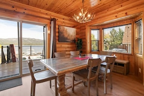 Dining - 3 Cubs Lakefront Cabin - Lakefront, Dock, Hot Tub, Foosball, Ping Pong, Lake View (Big Bear Lake)