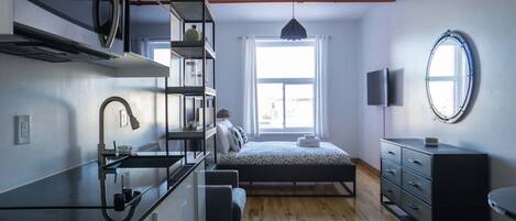 Desk, iron/ironing board, travel crib, WiFi