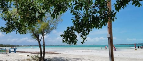 Plage à proximité, chaises longues, serviettes de plage