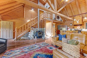 TV, DVD player, books, video library