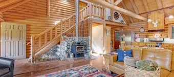 Dog-friendly cabin in the woods with WiFi, wood stove, and private washer/dryer