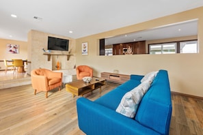 Smart TV, video games, foosball, books