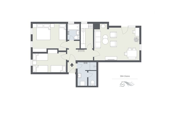 Floor plan - 5304 Diane "304" (Gargellen)