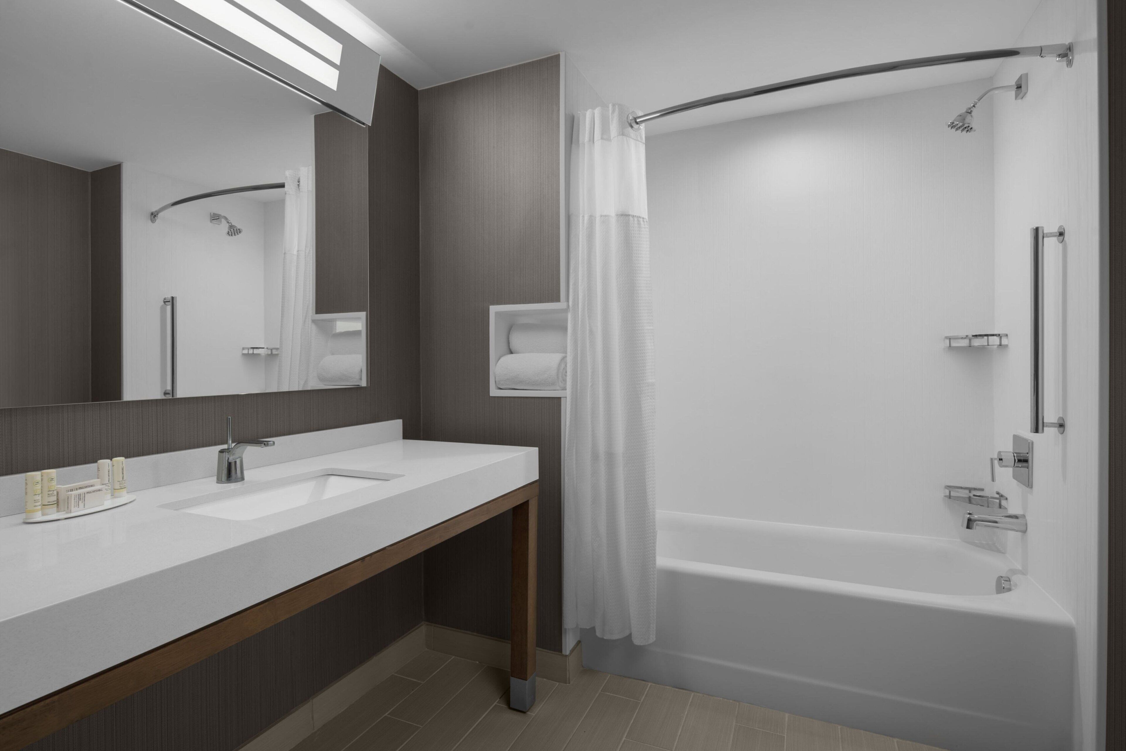 free toiletries, hair dryer, soap, shampoo