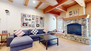 Condo, 5 Bedrooms | Living area | Smart TV, fireplace, DVD player