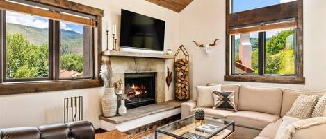 Télévision, cheminée, Netflix, Hulu