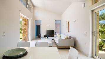 Luxury Villa, 2 Bedrooms, Private Pool, Ground Floor | Living area | 32-inch LED TV with satellite channels, TV