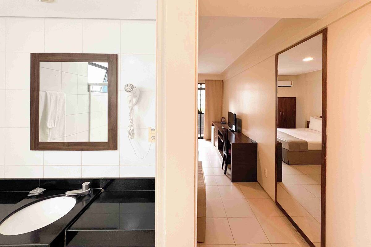 In-room safe, desk, laptop workspace, blackout curtains