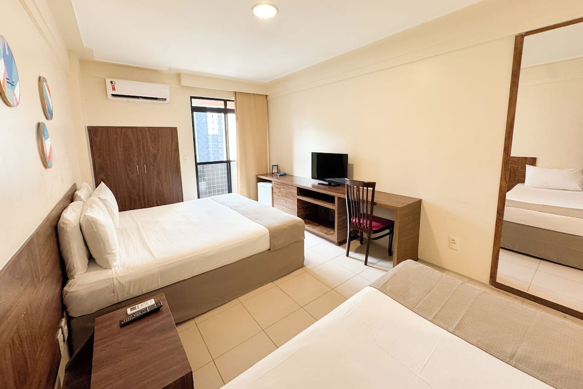 In-room safe, desk, laptop workspace, blackout curtains