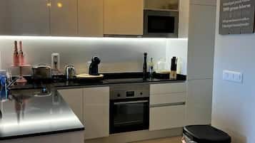 Basic Apartment | Private kitchen | Full-size fridge, microwave, freezer