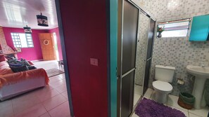 Shower, soap, toilet paper