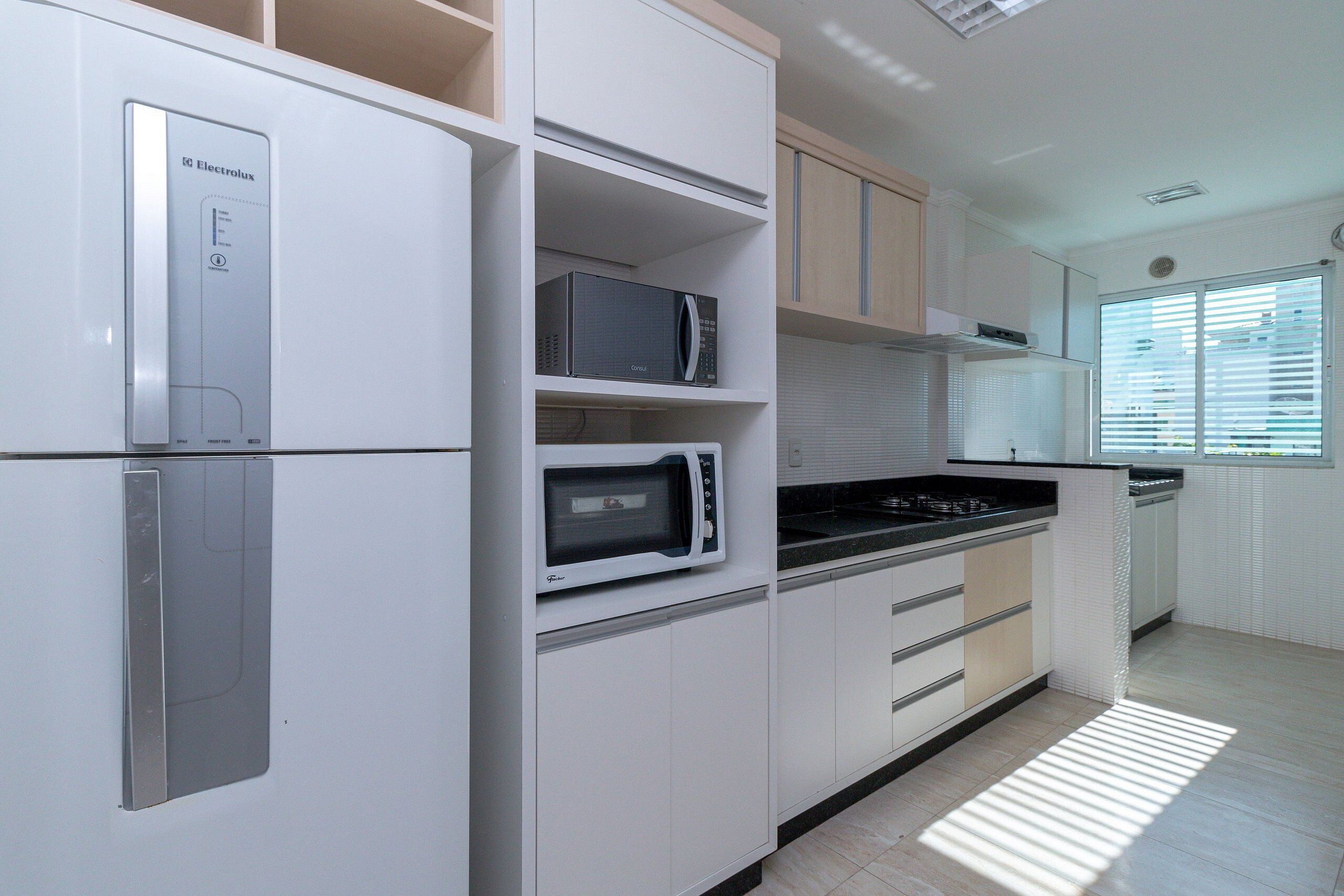 Apartamento básico | Cozinha privada | Geladeira, micro-ondas, fogão, liquidificador