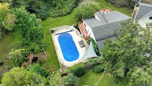 Piscine extérieure, piscine chauffée