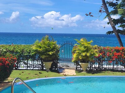 Beachfront 1 Bedroom Apartment on Courland Bay with Salt Water Pool. 