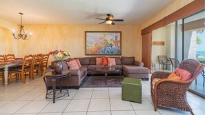 Smart TV, DVD player, books, stereo