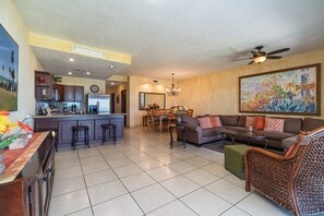 Smart TV, DVD player, books, stereo