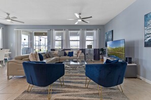 Téléviseur connecté, jeux vidéo, table de baby-foot, table de ping-pong