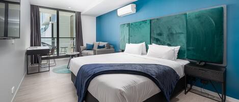 2 dormitorios, ropa de cama hipoalergénica, escritorio