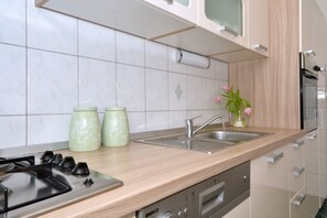 Frigorífico, horno, placa de cocina y lavavajillas