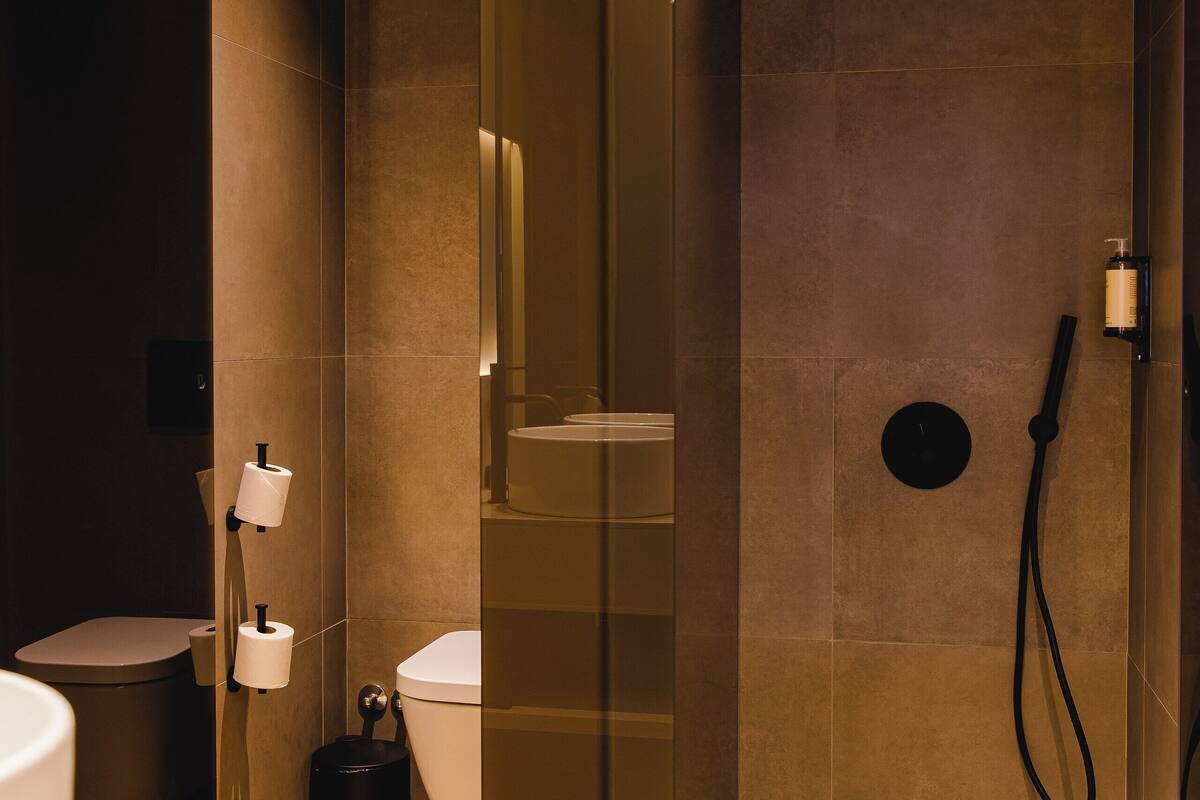 privilege, room, 1 king bed | bathroom | shower, rainfall showerhead, eco-friendly toiletries, hair dryer