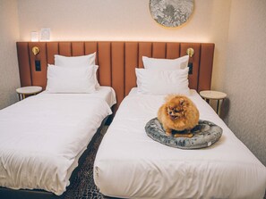 Minibar, escritorio y espacio para trabajar con laptop