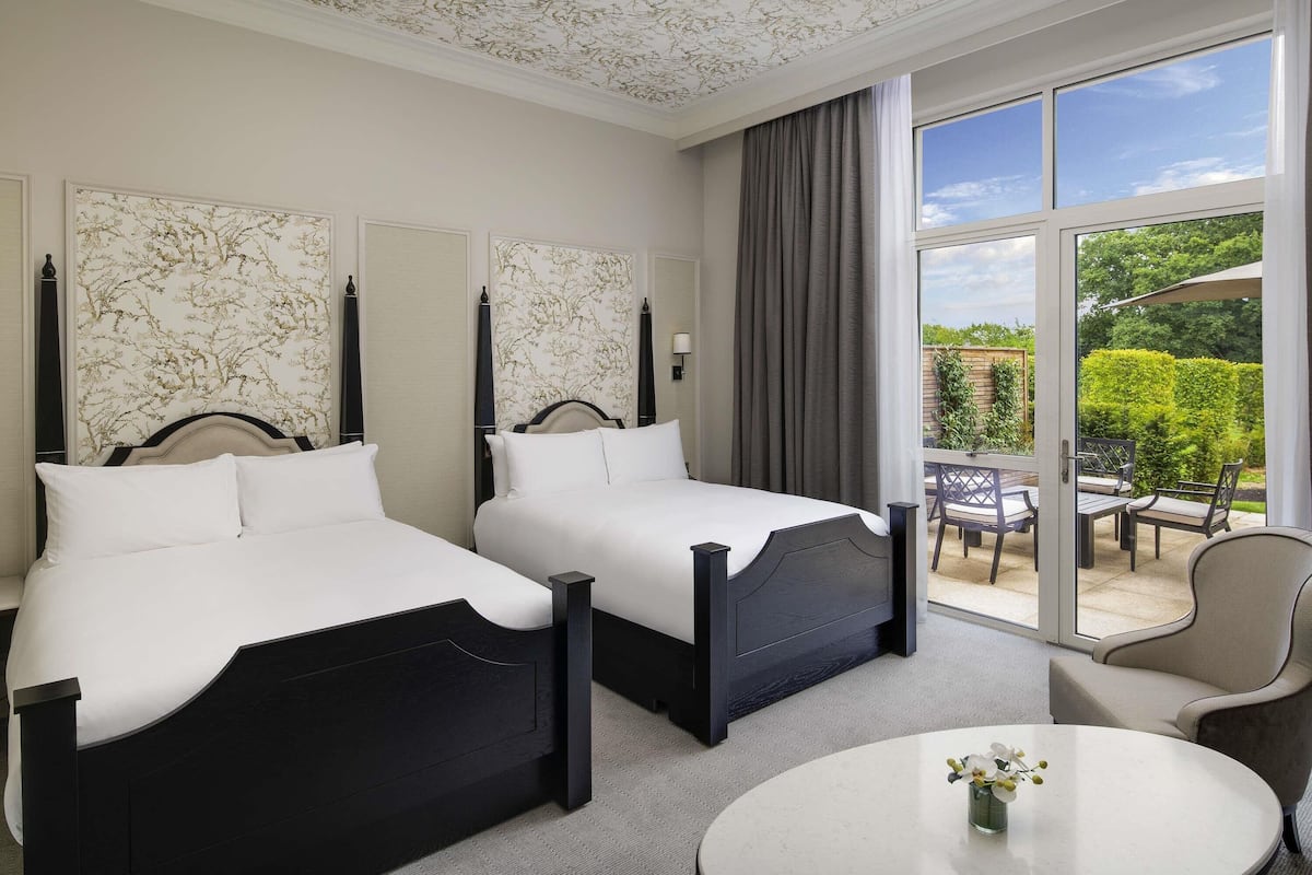 Deluxe Room, 2 Queen Beds, Terrace | Hypo-allergenic bedding, minibar, desk, soundproofing