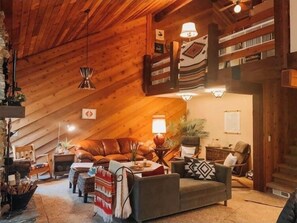 Télévision, cheminée, jeux vidéo, lecteur de DVD