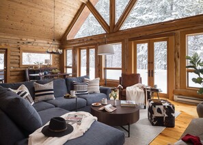 Smart TV, fireplace - Outpost: Aspens Log Cabin - Private Hot Tub! (Wilson)
