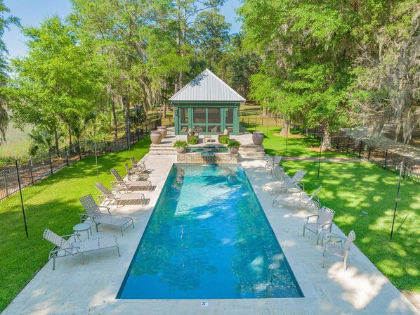 Outdoor pool, a heated pool