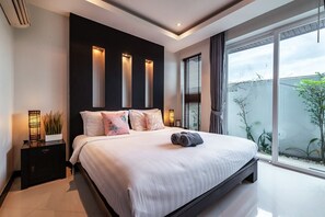 วิลล่า, 2 ห้องนอน, สระว่ายน้ำส่วนตัว | 2 ห้องนอน, ผ้าม่านกันแสง, เตารีด/โต๊ะรีดผ้า, เตียงเสริม/เปล