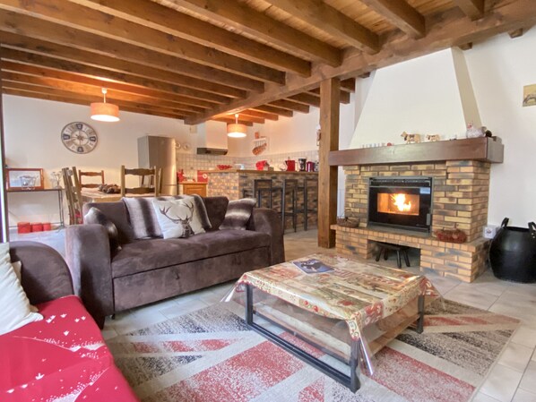 TV, fireplace, video games