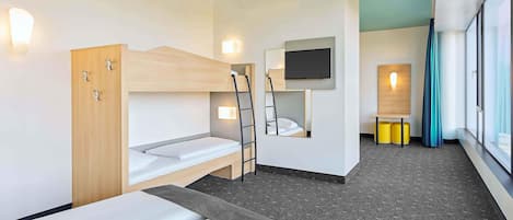 Desk, free WiFi, bed sheets